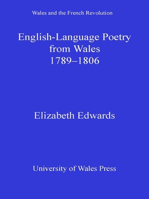cover image of English-language Poetry from Wales 1789-1806